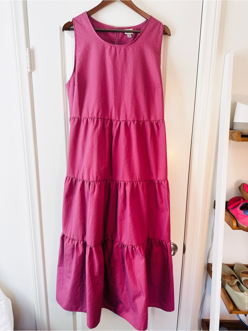 A New Day Fuchsia Tiered Midi Dress Plus Size Cottagecore Summer